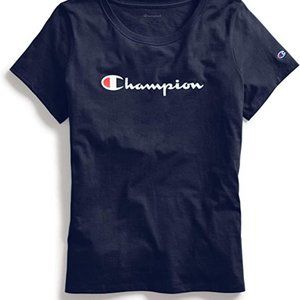 NWT Champion Women's Tee, Classic Script, Navy Blue, Size XS $20 4B201